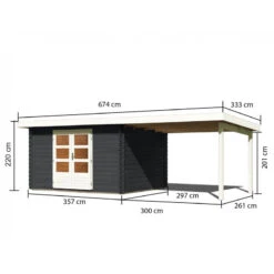 Abri De Jardin En Bois Massif Anthracite 10,60m² Bastrup 7 Avec Appentis 300cm – Karibu 9 Abri De Jardin En Bois Massif Anthracite 10,60m² Bastrup 7 Avec Appentis 300cm – Karibu -Jardin Extérieur abri de jardin en bois massif anthracite 1060m bastrup 7 avec appentis 300cm woodfeeling 1