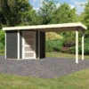 Abri De Jardin En Bois Massif Gris Terre 4,62m² Schwandorf 3 Avec Appentis 280cm – Karibu 1 Abri De Jardin En Bois Massif Gris Terre 4,62m² Schwandorf 3 Avec Appentis 280cm – Karibu -Jardin Extérieur abri de jardin en bois massif gris terre 462m schwandorf 3 avec appentis 280cm woodfeeling