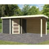 Abri De Jardin En Bois Massif Gris Terre 5,95m² Schwandorf 5 Avec Appentis 280cm Et Paroi Arrière – Karibu 2 Abri De Jardin En Bois Massif Gris Terre 5,95m² Schwandorf 5 Avec Appentis 280cm Et Paroi Arrière – Karibu -Jardin Extérieur abri de jardin en bois massif gris terre 595m schwandorf 5 avec appentis 280cm et paroi arriere woodfeeling