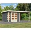 Abri De Jardin En Bois Massif Gris Terre 7,50m² Kastorf 6 Avec Appentis 320cm Et Paroi Arrière – Karibu 2 Abri De Jardin En Bois Massif Gris Terre 7,50m² Kastorf 6 Avec Appentis 320cm Et Paroi Arrière – Karibu -Jardin Extérieur abri de jardin en bois massif gris terre 750m kastorf 6 avec appentis 320cm et paroi arriere karibu