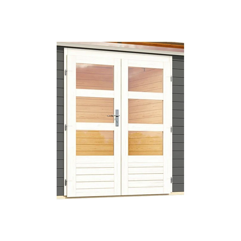 Abri De Jardin En Bois Massif Gris Terre 7,50m² Kastorf 6 Avec Appentis 320cm Et Paroi Arrière – Karibu 6 Abri De Jardin En Bois Massif Gris Terre 7,50m² Kastorf 6 Avec Appentis 320cm Et Paroi Arrière – Karibu – Image 4