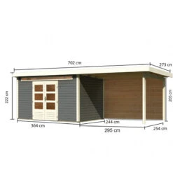 Abri De Jardin En Bois Massif Gris Terre 8,88m² Kandern 7 Avec Appentis 320cm Et Paroi Arrière – Karibu 10 Abri De Jardin En Bois Massif Gris Terre 8,88m² Kandern 7 Avec Appentis 320cm Et Paroi Arrière – Karibu -Jardin Extérieur abri de jardin en bois massif gris terre 888m kandern 7 avec appentis 320cm et paroi arriere woodfeeling 2