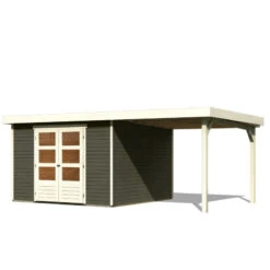 Abri De Jardin En Bois Massif Gris Terre 9,24m² Askola 6 Avec Appentis 240cm - Karibu 10 Abri De Jardin En Bois Massif Gris Terre 9,24m² Askola 6 Avec Appentis 240cm - Karibu -Jardin Extérieur abri de jardin en bois massif gris terre 924m askola 6 avec appentis 240cm woodfeeling 2