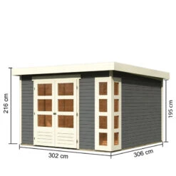 Abri De Jardin En Bois Massif Gris Terre 9,24m² Kerko 6 – Karibu -Jardin Extérieur abri de jardin en bois massif gris terre 924m kerko 6 woodfeeling 2