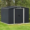 Abri De Jardin En Métal Anthracite 6,34m² - DURAMAX + Kit D'ancrage -Jardin Extérieur abri de jardin en metal anthracite 634m duramax kit d ancrage