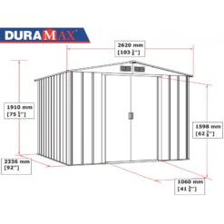 Abri De Jardin En Métal Anthracite 6,34m² - DURAMAX + Kit D'ancrage -Jardin Extérieur abri de jardin en metal anthracite 634m duramax kit d ancrage 2