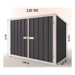 Abri De Jardin En Métal Colorbond Gris 2,02m² Bikestore EASYSHED -Jardin Extérieur abri de jardin en metal colorbond gris 202m bikestore easyshed 2