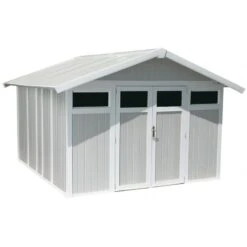 Abri De Jardin En PVC 11,2m² UTILITY Blanc Et Gris Bleu Grosfillex + Kit Ancrage Offert 12 Abri De Jardin En PVC 11,2m² UTILITY Blanc Et Gris Bleu Grosfillex + Kit Ancrage Offert -Jardin Extérieur abri de jardin en pvc 112m utility blanc et gris bleu grosfillex 4