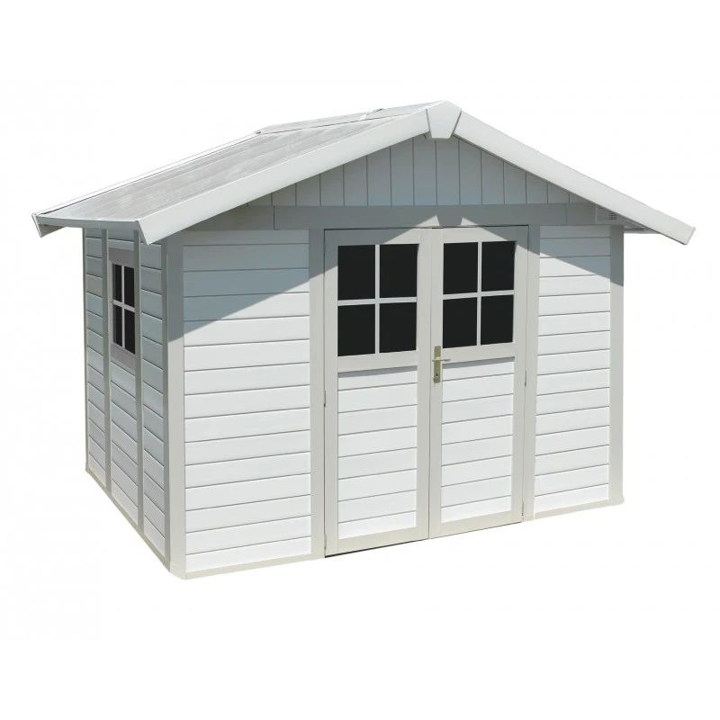 Abri De Jardin En PVC 7,5m² DECO Blanc Et Gris Vert Grosfillex + Kit Ancrage Offert 4 Abri De Jardin En PVC 7,5m² DECO Blanc Et Gris Vert Grosfillex + Kit Ancrage Offert – Image 2