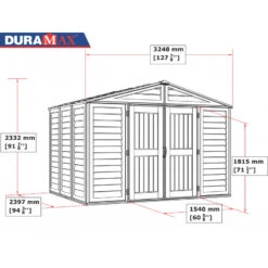 Abri De Jardin En PVC 8,05m² DarkGrey Premium + Kit De Fondation DURAMAX -Jardin Extérieur abri de jardin en pvc 805m darkgrey premium duramax kit de fondation 3