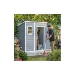 Abri De Jardin En Résine 2,06m² Monopente + Plancher Gris Keter