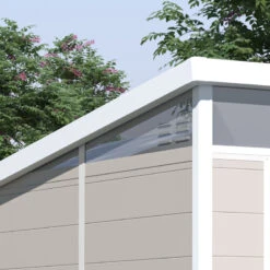 Abri De Jardin En Résine 3,24m² Beige Toit Monopente Skylight + Plancher - Jobu -Jardin Extérieur abri de jardin en resine 324m beige toit monopente skylight plancher jobu 2