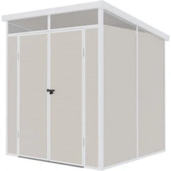 Abri De Jardin En Résine 3,24m² Beige Toit Monopente Skylight + Plancher - Jobu -Jardin Extérieur abri de jardin en resine 324m beige toit monopente skylight plancher jobu 5