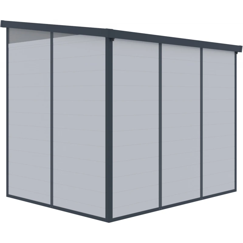 Abri De Jardin En Résine 4,10m² Gris Clair Toit Monopente Skylight + Plancher - Jobu 5 Abri De Jardin En Résine 4,10m² Gris Clair Toit Monopente Skylight + Plancher - Jobu – Image 3