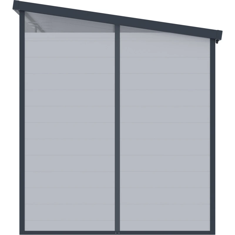 Abri De Jardin En Résine 4,10m² Gris Clair Toit Monopente Skylight + Plancher - Jobu 6 Abri De Jardin En Résine 4,10m² Gris Clair Toit Monopente Skylight + Plancher - Jobu – Image 4