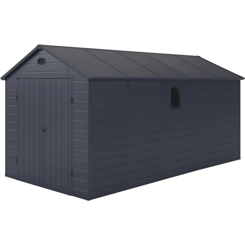 Abri De Jardin En Résine Anthracite 11m² + Kit De Fondation - JOBU 3 Abri De Jardin En Résine Anthracite 11m² + Kit De Fondation - JOBU