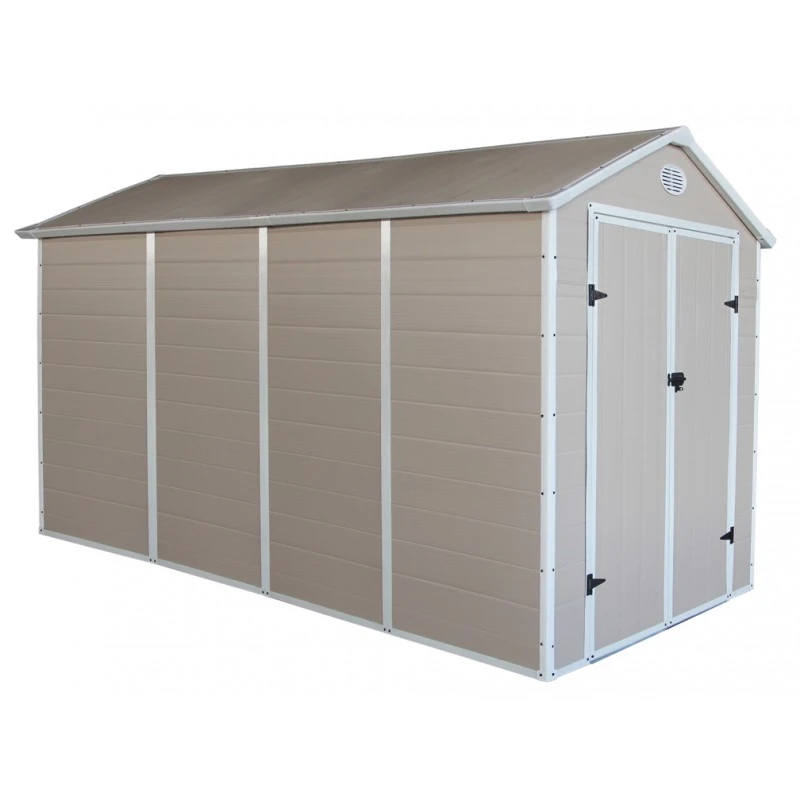 Abri De Jardin En Résine Beige 6,99m² + Kit De Fondation - JOBU 3 Abri De Jardin En Résine Beige 6,99m² + Kit De Fondation - JOBU