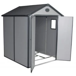 Abri De Jardin En Résine Gris 3,65m² + Kit De Fondation - JOBU -Jardin Extérieur abri de jardin en resine gris 365m kit de fondation jobu 3