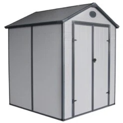 Abri De Jardin En Résine Gris 3,65m² + Kit De Fondation - JOBU -Jardin Extérieur abri de jardin en resine gris 365m kit de fondation jobu 5