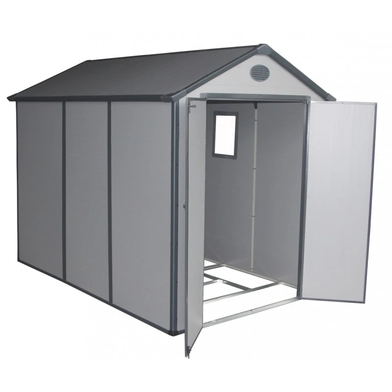 Abri De Jardin En Résine Gris 5,32m² + Kit De Fondation - JOBU 3 Abri De Jardin En Résine Gris 5,32m² + Kit De Fondation - JOBU