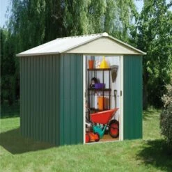 Abri De Jardin Métal Vert 2,77m² + Kit D'ancrage Inclus - YARDMASTER