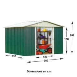 Abri De Jardin Métal Vert 7,18m² + Kit D'ancrage Inclus - YARDMASTER -Jardin Extérieur abri de jardin metal vert 718m kit d ancrage inclus yardmaster 3
