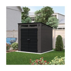 Abri De Jardin Polyéthylène 25mm Gris Foncé 4,88m² Modern + Plancher - SUNCAST