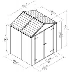 Abri De Jardin RUBICON 2,8m² En Aluminium Et Polycarbonate - Palram - Canopia -Jardin Extérieur abri de jardin rubicon 28m en aluminium et polycarbonate palram 1 2