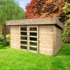 Abri De Jardin Stockholm 11,42m² En Bois Traité Autoclave 28mm Avec Double Porte - SOLID -Jardin Extérieur abri de jardin stockholm 1142m en bois traite autoclave 28mm avec double porte solid