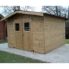 Abri Therma 10,33m² En Bois Thermo Traité Et Toiture Onduline HABRITA -Jardin Extérieur abri de jardin therma 1033m en bois thermo traite ecologique habrita