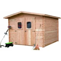 Abri En Madriers Douglas 28mm DOMMAR 10,89m² + Couverture Onduline - HABRITA 9 Abri En Madriers Douglas 28mm DOMMAR 10,89m² + Couverture Onduline - HABRITA -Jardin Extérieur abri dommar 1089m en madriers douglas 28mm sans plancher habrita 2