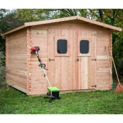 Abri En Madriers Douglas 28mm DOMMAR 10,89m² + Couverture Onduline - HABRITA