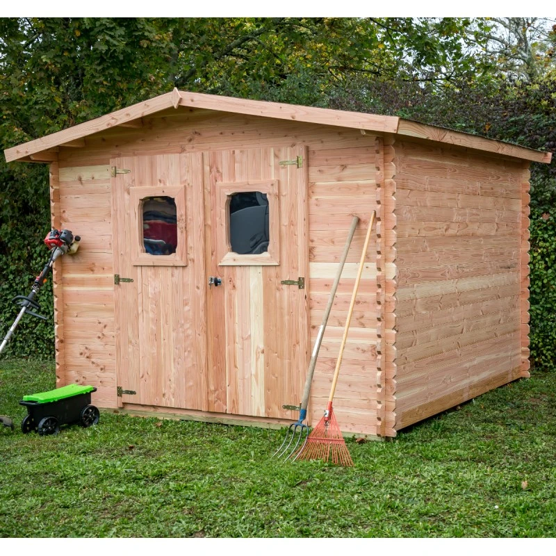 Abri En Madriers Douglas 28mm DOMMAR 10,89m² + Couverture Onduline - HABRITA 7 Abri En Madriers Douglas 28mm DOMMAR 10,89m² + Couverture Onduline - HABRITA – Image 5