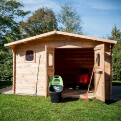 Abri De Jardin En Douglas DOMMAR 15,27m² Madriers 28mm + Couverture Onduline - HABRITA -Jardin Extérieur abri dommar 1527m en madriers douglas 28mm sans plancher habrita 4