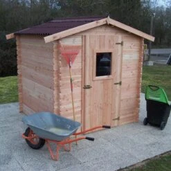 Abri De Jardin En Douglas DUBLIN 4,28m² Madriers 28mm + Couverture Onduline - HABRITA -Jardin Extérieur abri dublin 428m en madriers douglas 28mm sans plancher habrita 4