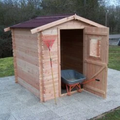 Abri De Jardin En Douglas DUBLIN 4,28m² Madriers 28mm + Couverture Onduline - HABRITA -Jardin Extérieur abri dublin 428m en madriers douglas 28mm sans plancher habrita 5