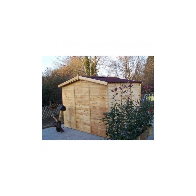 Abri En Bois Massif 5,76m² – Panneaux 16mm + Plancher + Couverture Plaques Ondulées 4 Abri En Bois Massif 5,76m² – Panneaux 16mm + Plancher + Couverture Plaques Ondulées – Image 2