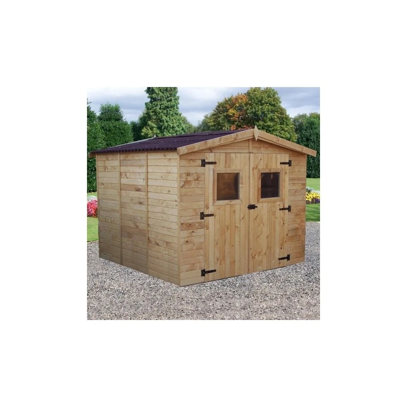 Abri En Bois Massif 5,76m² – Panneaux 16mm + Plancher + Couverture Plaques Ondulées 3 Abri En Bois Massif 5,76m² – Panneaux 16mm + Plancher + Couverture Plaques Ondulées