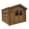 Abri En Bois Massif 9m² PLUS 28mm Traité Teinté Marron Gardy Shelter -Jardin Extérieur abri en bois massif 9m plus 28mm traite teinte marron gardy shelter
