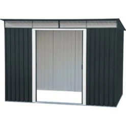 Abri En Métal Anthracite Avec Puits De Lumière Skylight 4,85m² DURAMAX + Kit Ancrage -Jardin Extérieur abri en metal anthracite avec puits de lumiere skylight 484m duramax kit ancrage 2