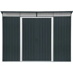 Abri En Métal Anthracite Avec Puits De Lumière Skylight 4,85m² DURAMAX + Kit Ancrage -Jardin Extérieur abri en metal anthracite avec puits de lumiere skylight 484m duramax kit ancrage 3