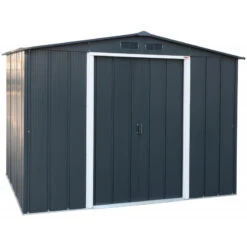 Abri En Métal Parois Hautes Anthracite Titan Premium 4,77m² DURAMAX + Kit Ancrage -Jardin Extérieur abri en metal parois hautes anthracite titan premium 477m duramax kit ancrage 4