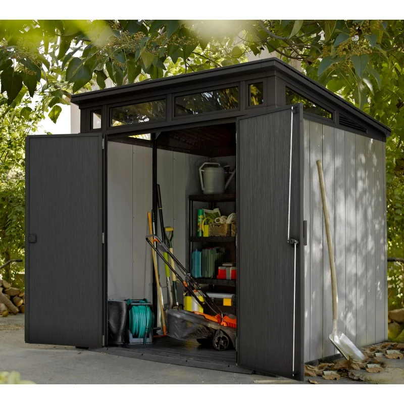 Abri En Résine Brossée Monopente Brossium 4,7m² + Plancher Keter 4 Abri En Résine Brossée Monopente Brossium 4,7m² + Plancher Keter – Image 2