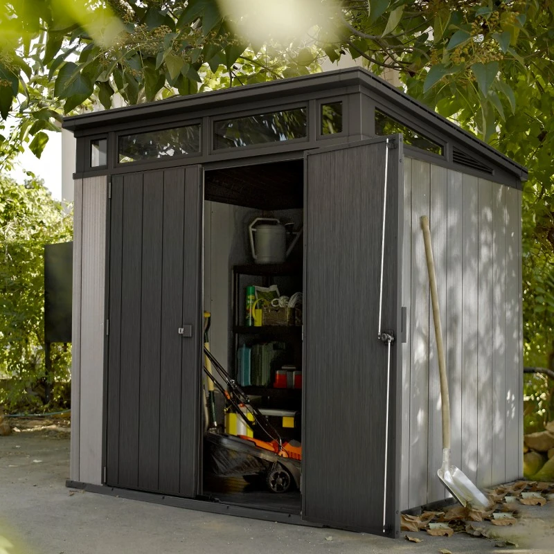 Abri En Résine Brossée Monopente Brossium 4,7m² + Plancher Keter 3 Abri En Résine Brossée Monopente Brossium 4,7m² + Plancher Keter