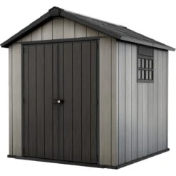 Abri En Résine Brossée Oakland 757 Brossium 5,1m² + Plancher - Keter -Jardin Extérieur abri en resine brossee oakland 757 brossium 51m plancher keter 2