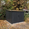 Abri Pour 4 Vélos En Métal Anthracite 4,2m² + Kit D'ancrage X-METAL -Jardin Extérieur abri pour 4 velos en metal anthracite 42m kit d ancrage x metal