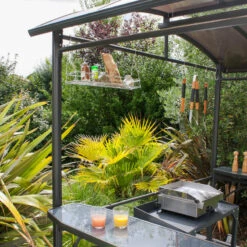 Abri Pour Barbecue 3,6m² En Aluminium Gris Anthracite Et Polycarbonate DCB Garden -Jardin Extérieur abri pour barbecue 36m en aluminium gris anthracite et polycarbonate dcb garden 2