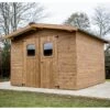 Abri Thermabri 12,31m² En Bois Thermo Traité Toiture En Acier HABRITA -Jardin Extérieur abri thermabri 1197m en bois thermo traite toiture en acier habrita