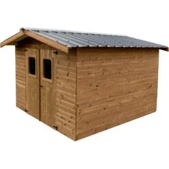 Abri Thermabri 12,31m² En Bois Thermo Traité Toiture En Acier HABRITA -Jardin Extérieur abri thermabri 1197m en bois thermo traite toiture en acier habrita 3