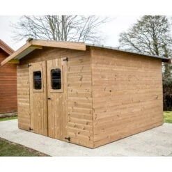 Abri Thermabri 12,31m² En Bois Thermo Traité Toiture En Acier HABRITA -Jardin Extérieur abri thermabri 1197m en bois thermo traite toiture en acier habrita 4